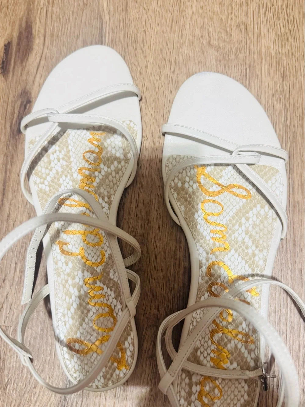 Sam Edelman Cream Strappy Wrap Sandals